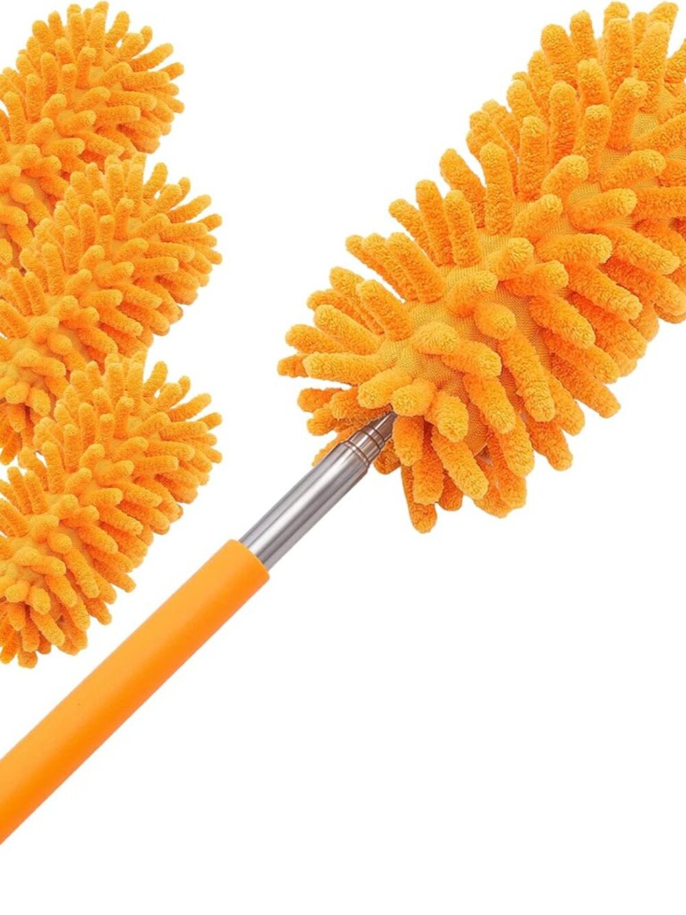 Duster for Cleaning, 10-29" Extension Pole, 4 Washable Heads, Yellow